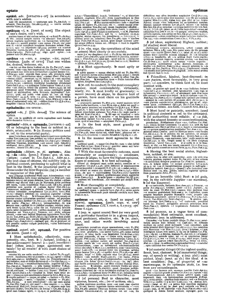 Page from the Oxford Latin Dictionary