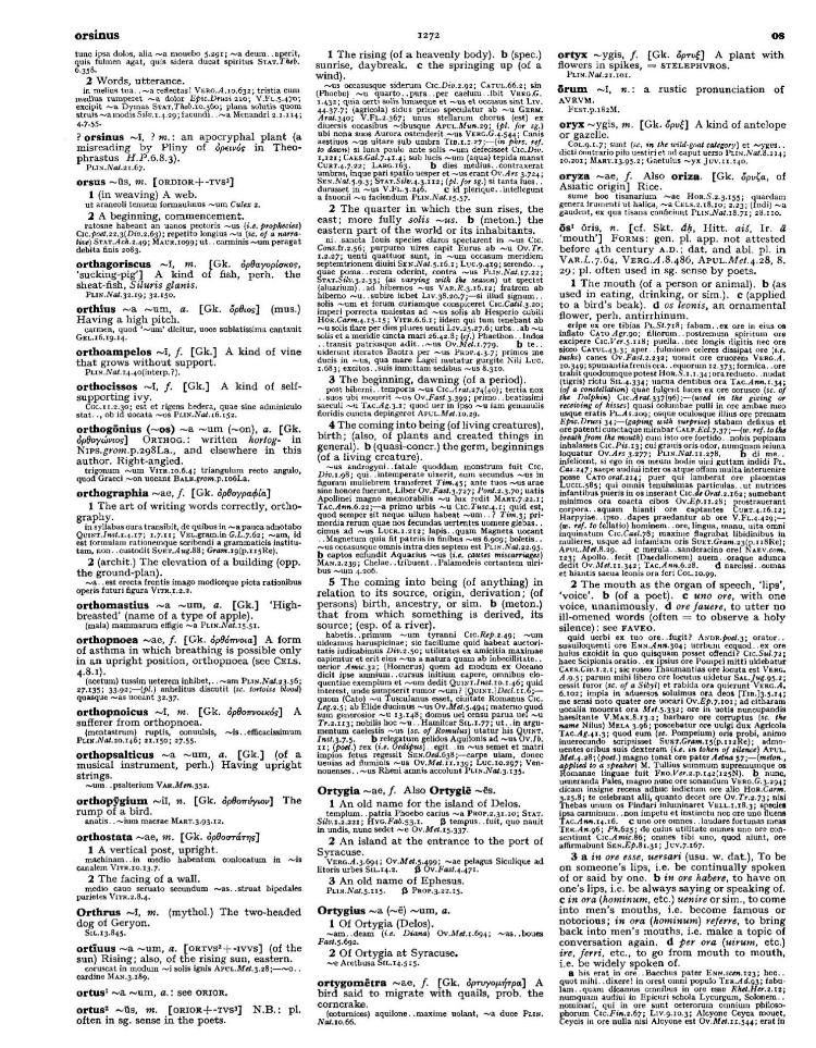 Page from the Oxford Latin Dictionary