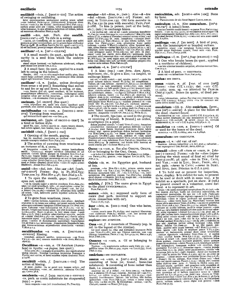 Page from the Oxford Latin Dictionary