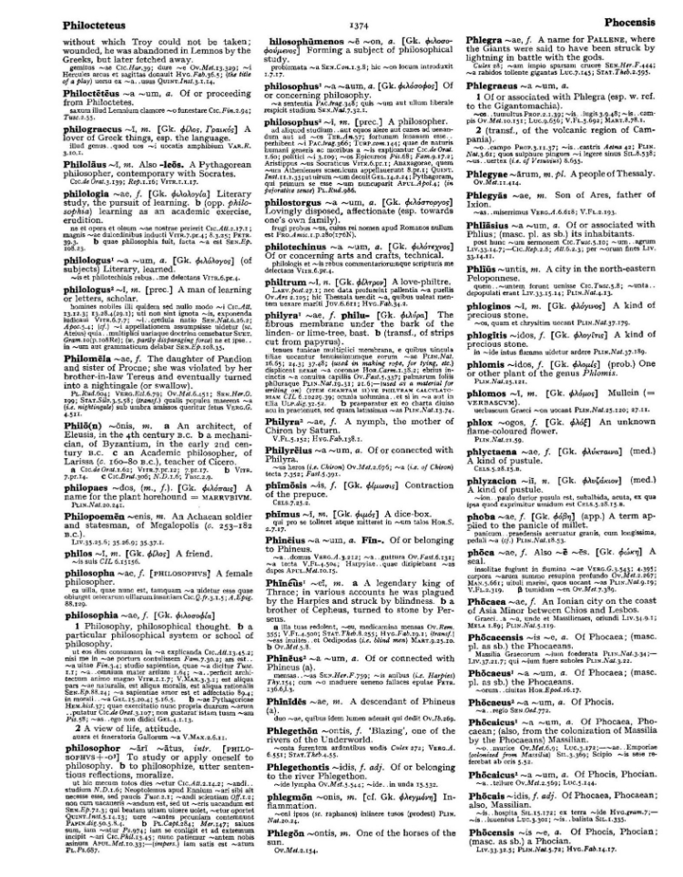 Page from the Oxford Latin Dictionary