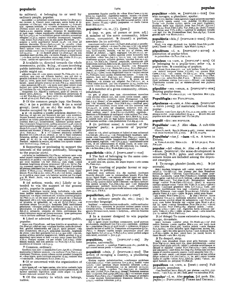 Page from the Oxford Latin Dictionary