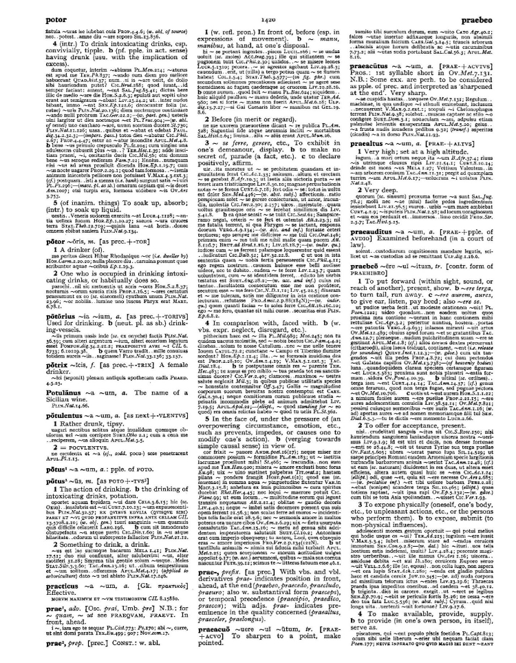 Page from the Oxford Latin Dictionary