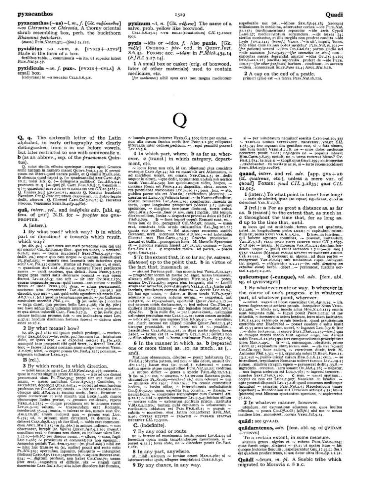 Page from the Oxford Latin Dictionary