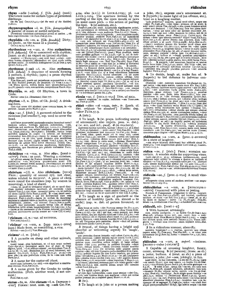 Page from the Oxford Latin Dictionary