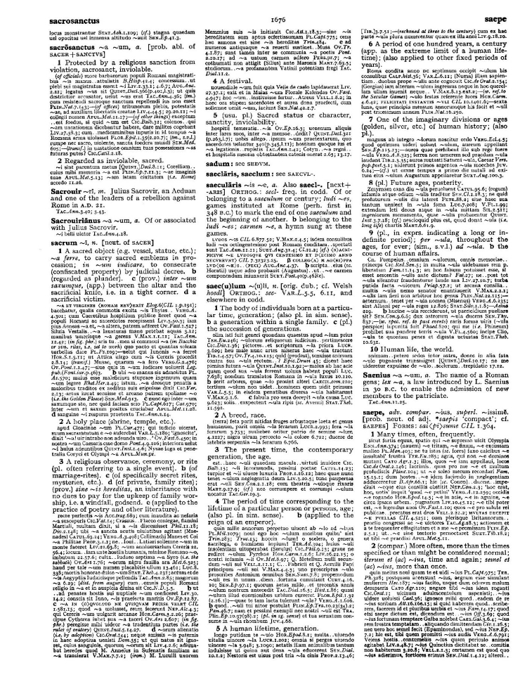 Page from the Oxford Latin Dictionary