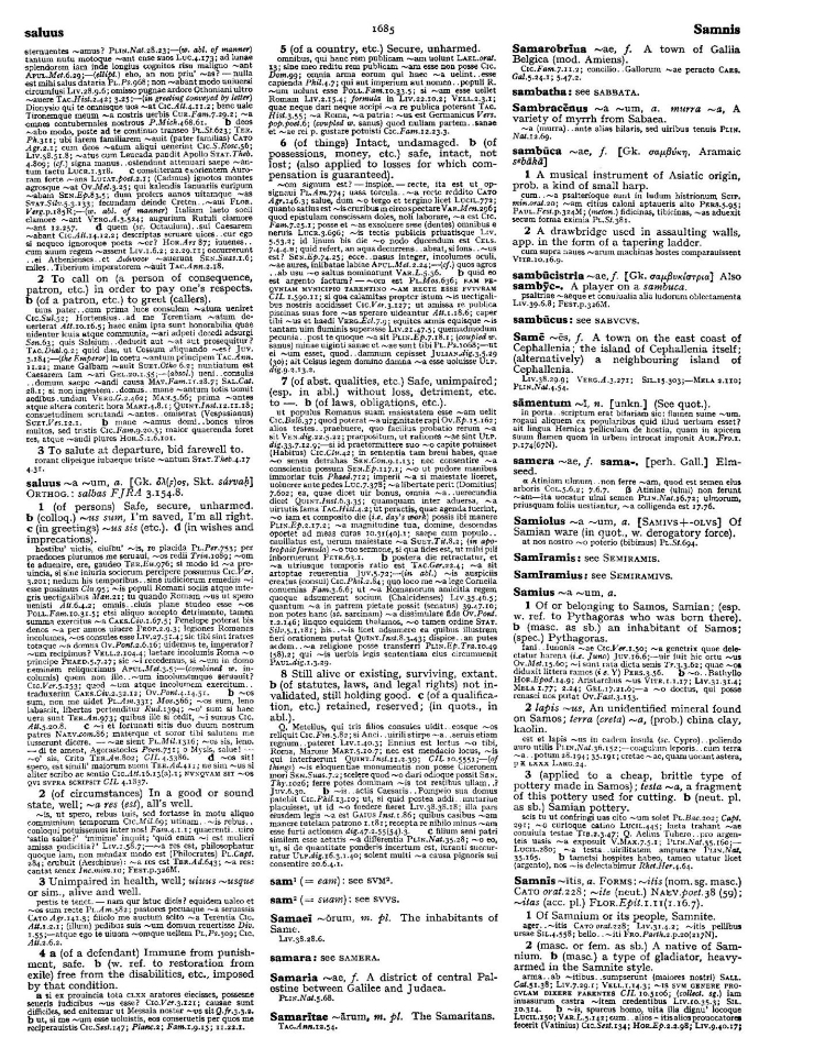 Page from the Oxford Latin Dictionary