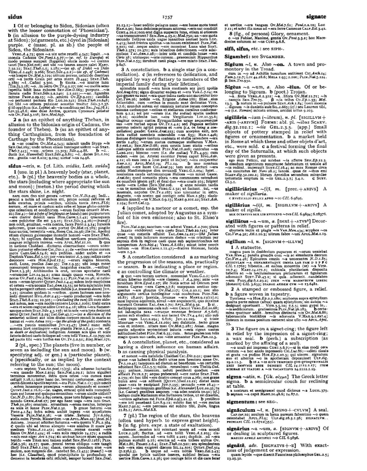 Page from the Oxford Latin Dictionary