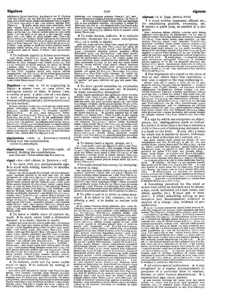 Page from the Oxford Latin Dictionary