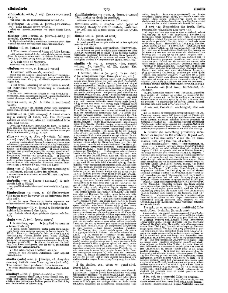 Page from the Oxford Latin Dictionary
