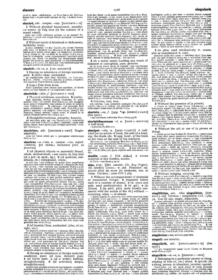 Page from the Oxford Latin Dictionary