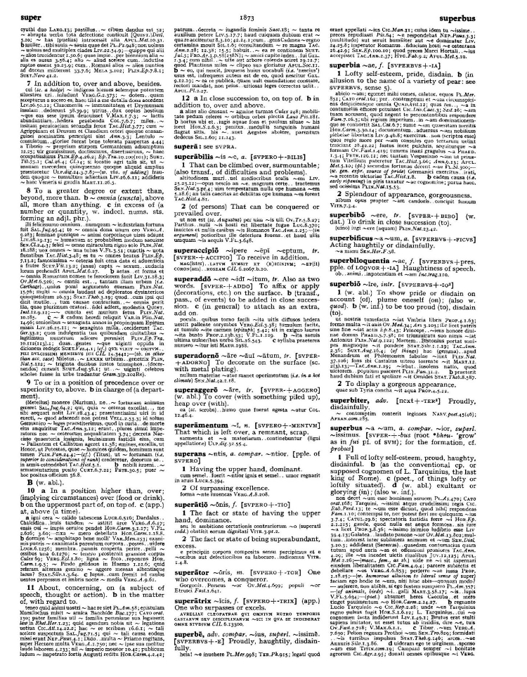 Page from the Oxford Latin Dictionary