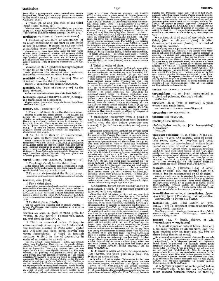 Page from the Oxford Latin Dictionary