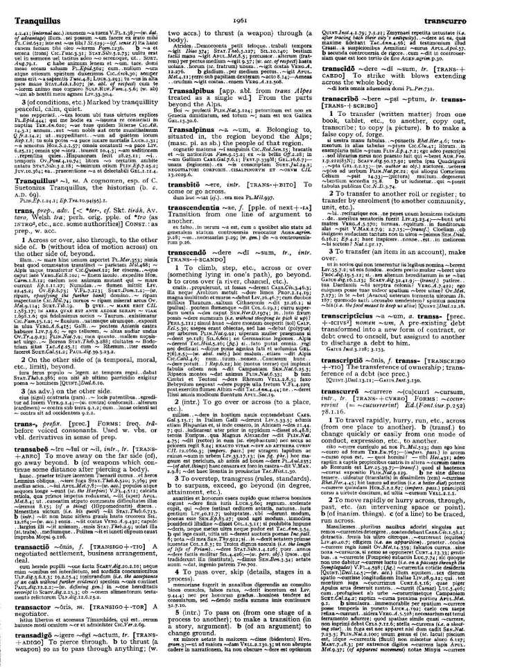 Page from the Oxford Latin Dictionary